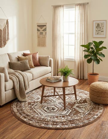 Brown Charlotte Round Rug