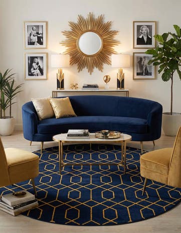 7' 10 x 10' Marilyn Monroe™ Glam Trellis Oval Rug