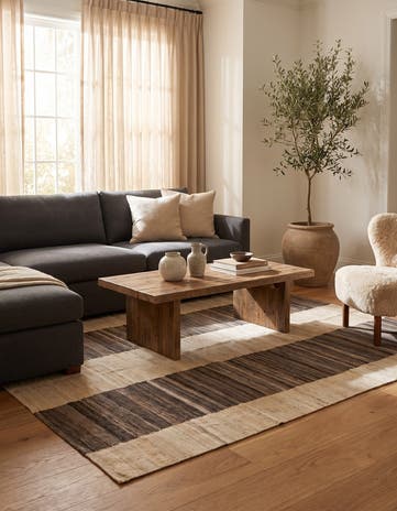 4' 10 x 6' 1 Hand Woven Kilim Modern Wool Rug