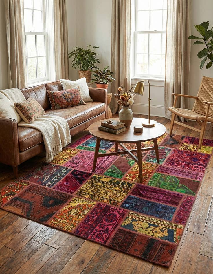 Detail image of 5' 8 x 7' 7  Hand Knotted Ultra Vintage Persian Wool Rug