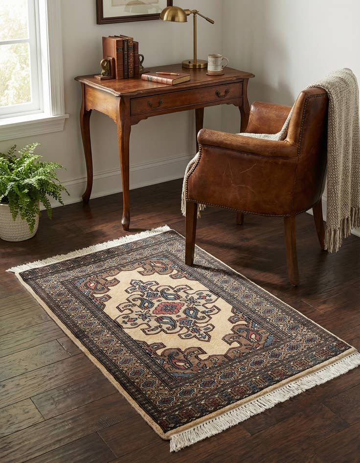 Detail image of 2' 6 x 4' 3 Hand Knotted Bokhara Rug