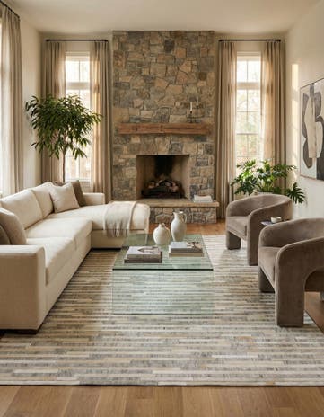 8' 1 x 9' 11 Cowhide Stocks Rug