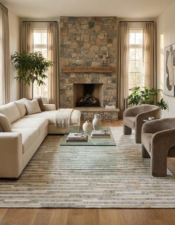 8' 1 x 9' 11 Cowhide Stocks Rug