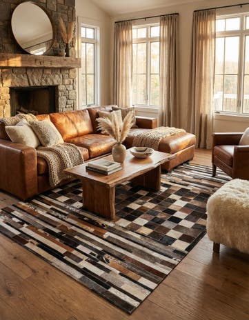 5' 1 x 8' Cowhide Rug
