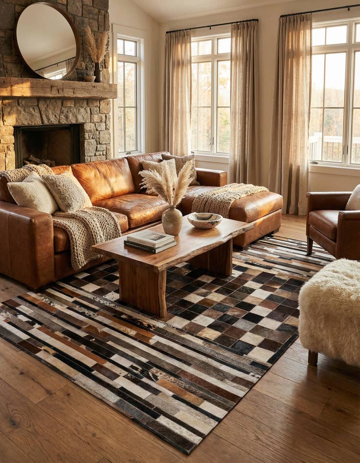 Detail image of  5' 1 x 8' Cowhide Rug