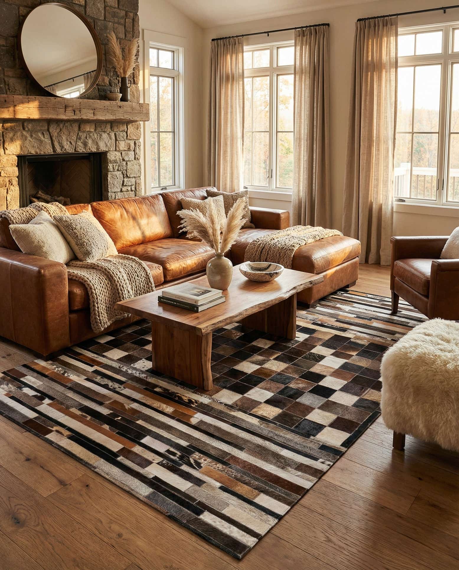 5' 1 x 8' Cowhide Rug