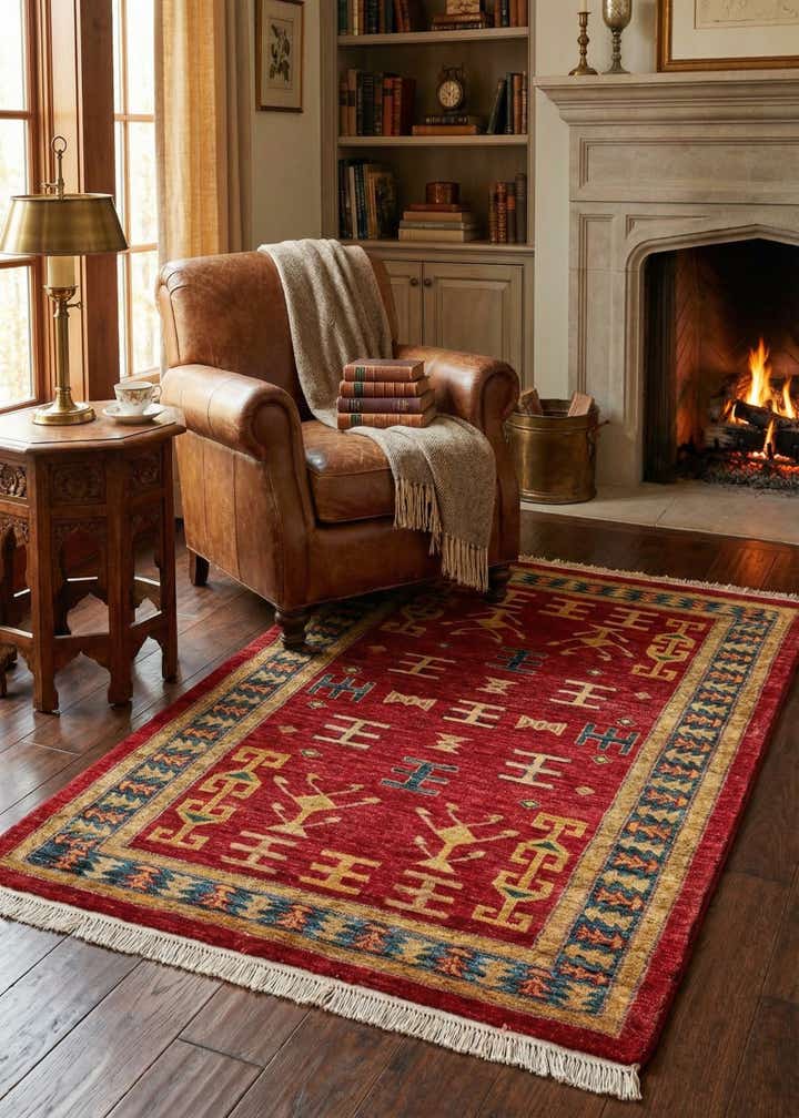 3' 3 x 4' 8 Hand Knotted Ziegler Wool Rug