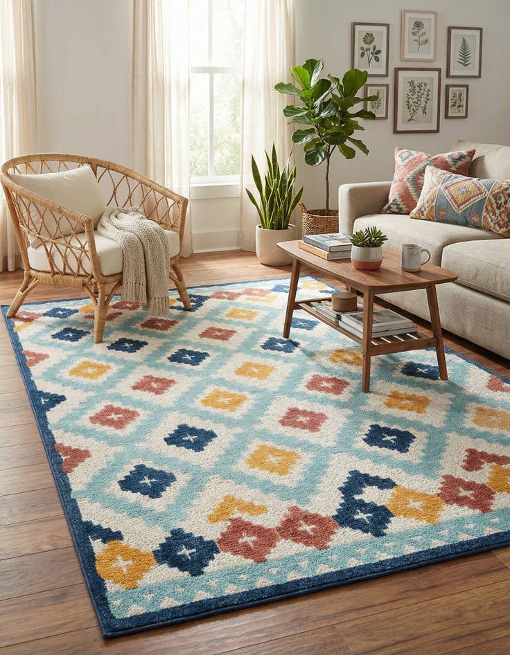 Detail image of 6' x 9'  Washable Belize Indoor / Outdoor Rug