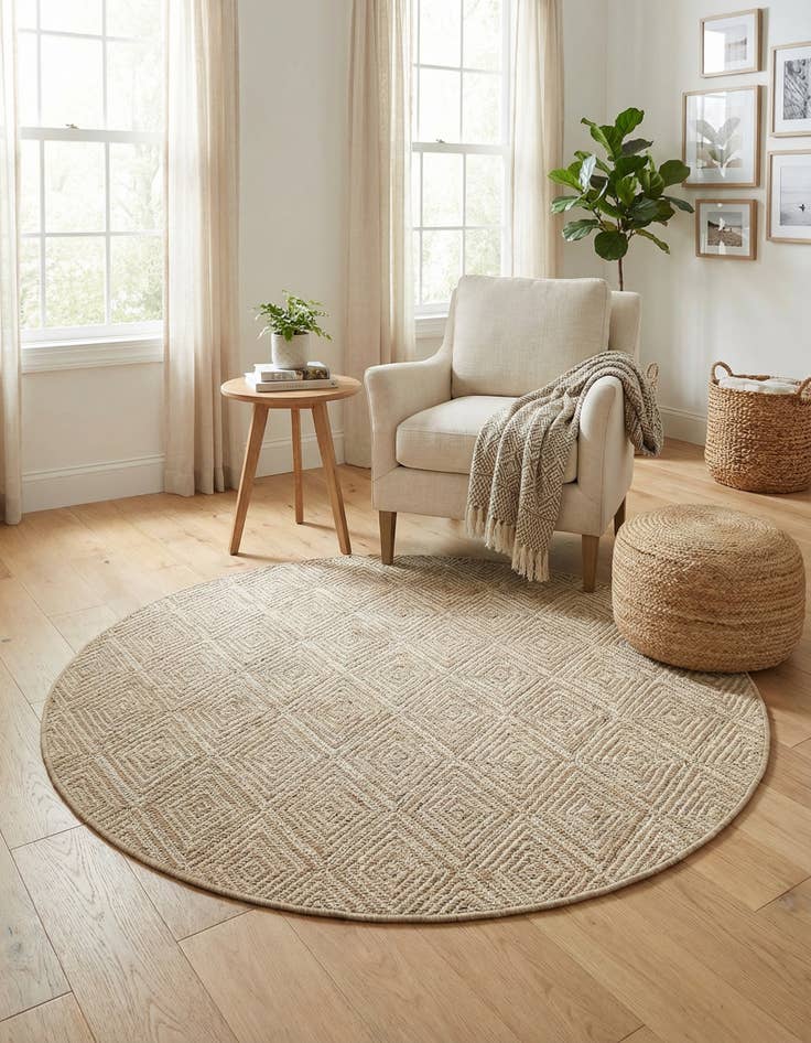 Detail image of 4' x 4'  Washable Jill Zarin Costa Rica Indoor / Outdoor Round Rug
