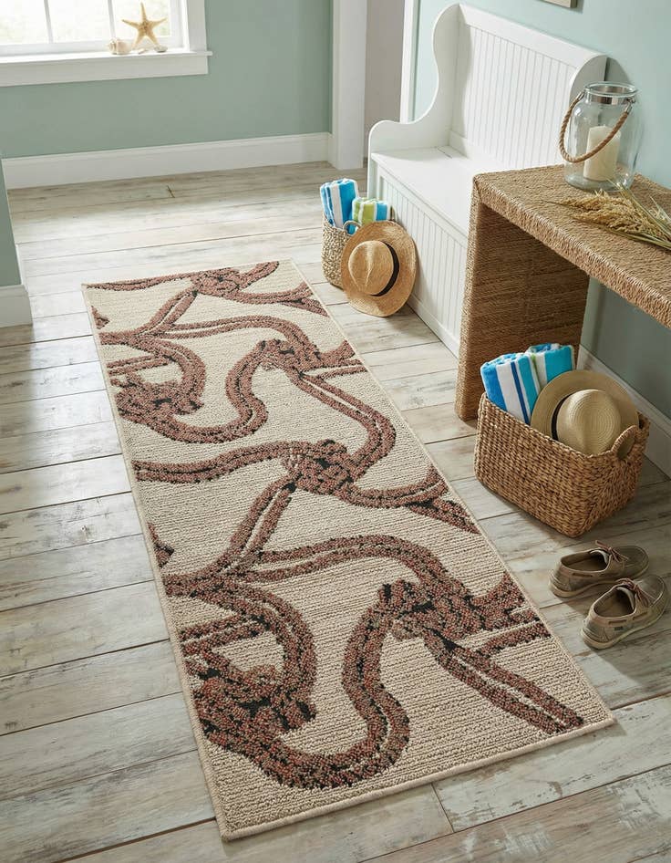 Detail image of 2' x 5'  Washable Coastal Indoor / Outdoor Runner Rug