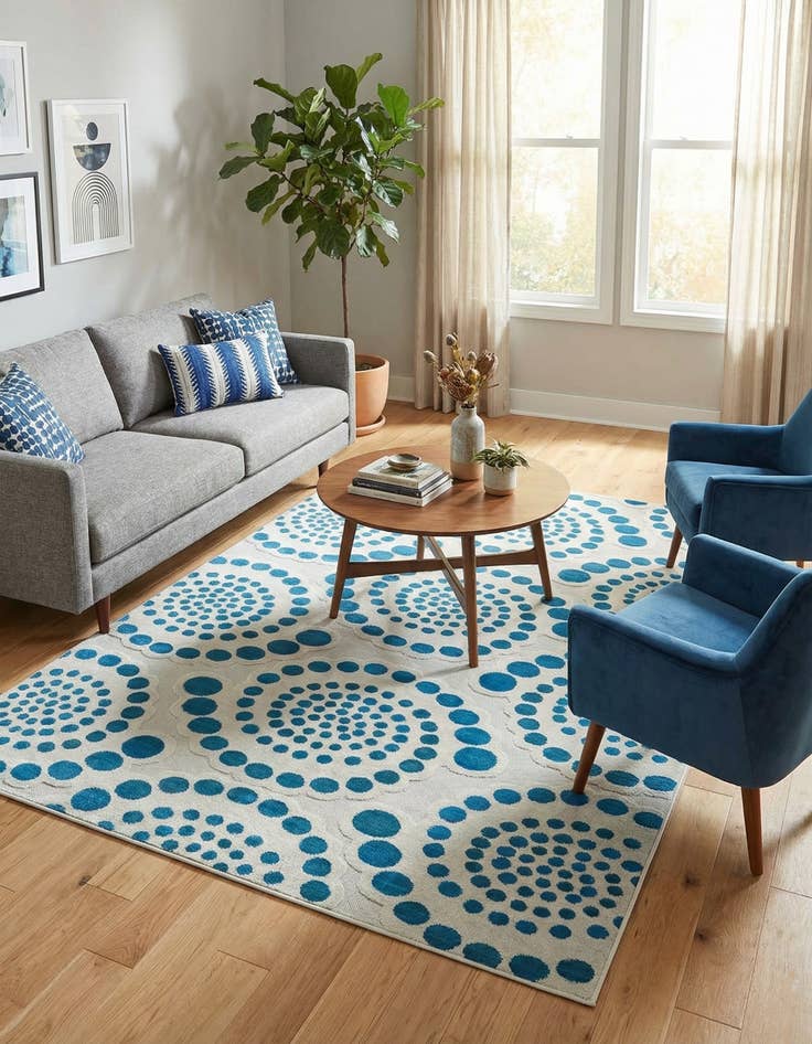 Detail image of 6' x 9' Easy-Clean Modern Indoor / Outdoor Rug