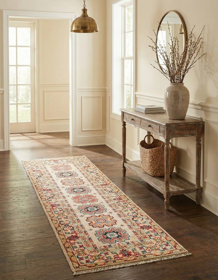 Detail image of 2' x 6' 2  Hand Knotted Kazak Runner Rug