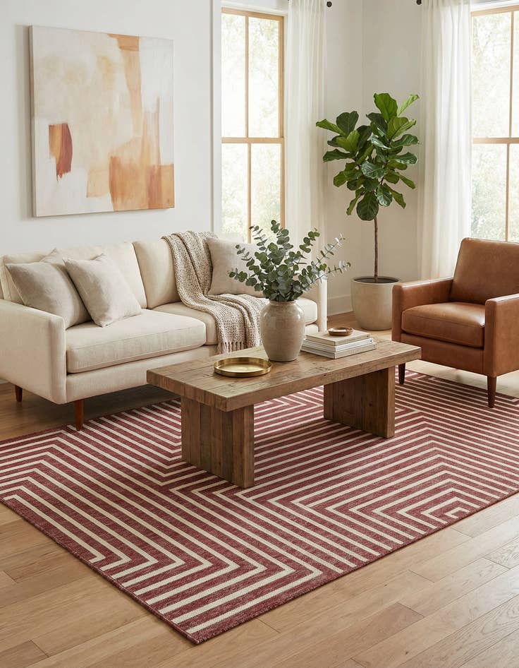 Detail image of  5' 3 x 8'  Washable Modern Indoor / Outdoor Rug