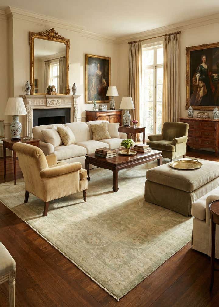 10' 3 x 13' 9 Hand Knotted Peshawar Ziegler Wool Rug