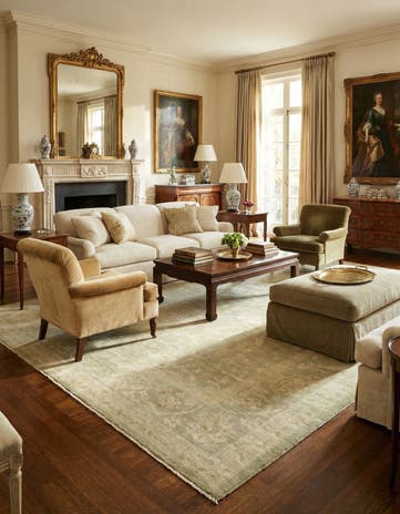 10' 3 x 13' 9 Hand Knotted Peshawar Ziegler Wool Rug
