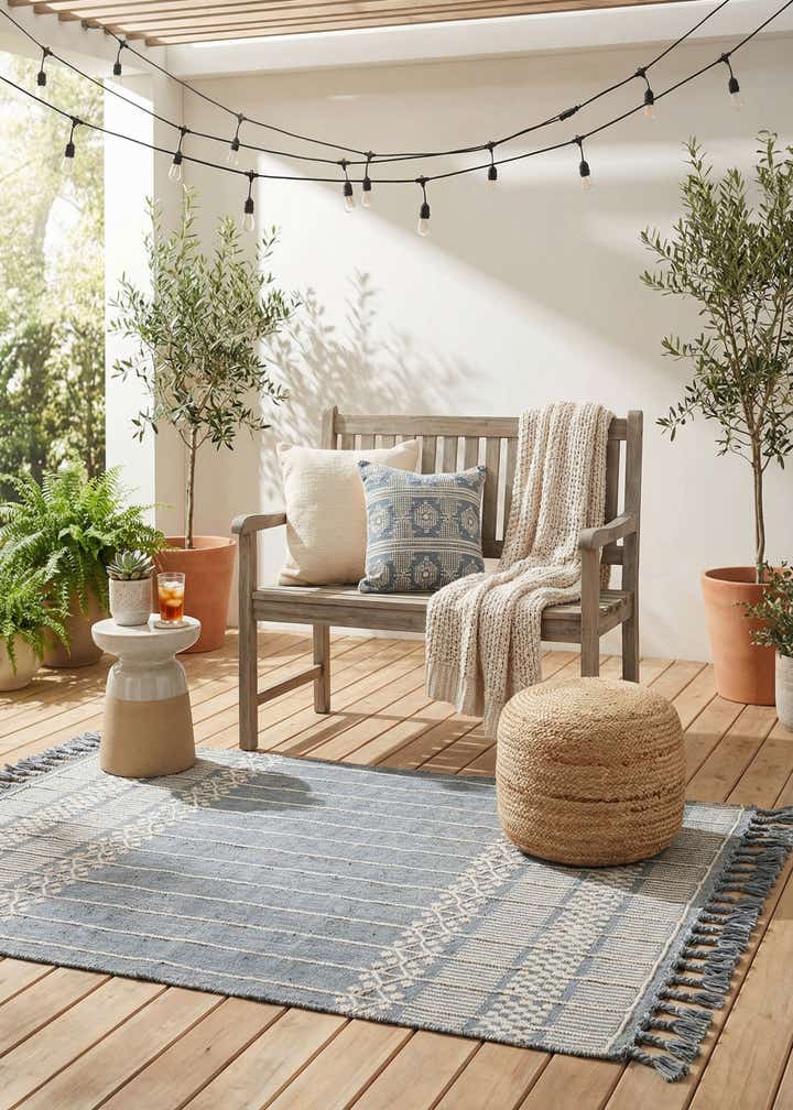 4' 1 x 6' 1 Easy-Clean Eco Bohemian Indoor / Outdoor Rug