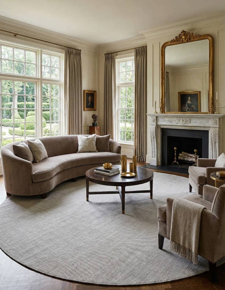 Detail image of  12' x 12'  Hand Woven Jill Zarin English Manor Wool Round Rug