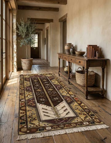 4' 6 x 8' Hand Knotted Anatolian Oriental Wool Runner Rug