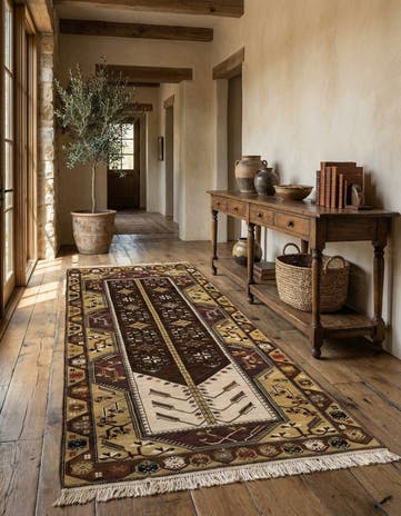 4' 6 x 8' Hand Knotted Anatolian Oriental Wool Runner Rug