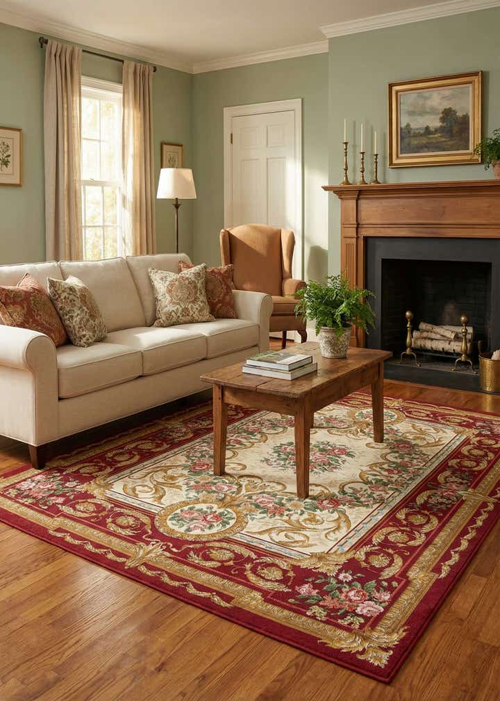 5' x 8' Easy-Clean Traditional Indoor / Outdoor Rug