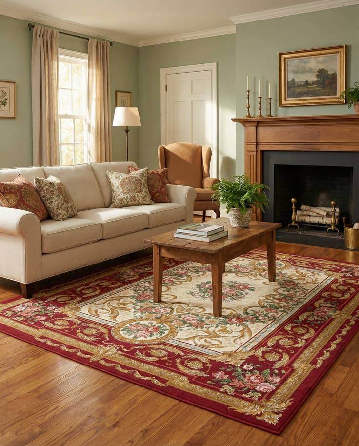 Detail image of 5' x 8' Easy-Clean Traditional Indoor / Outdoor Rug