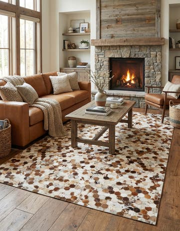 5' x 8' Cowhide Leather Rug