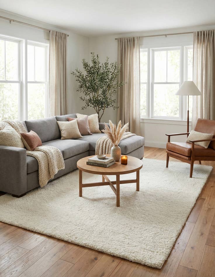 Detail image of  9' x 12' Solid Shag Rug