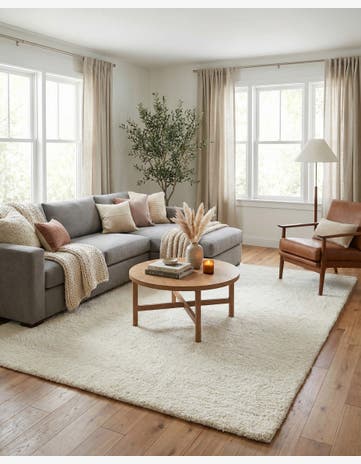 9' x 12' Solid Shag Rug