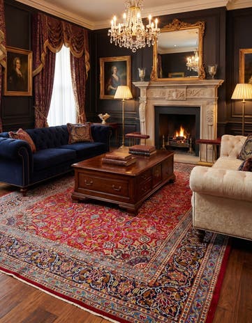 9' 9 x 12' 9 Hand Knotted Kashmar Persian Wool Rug