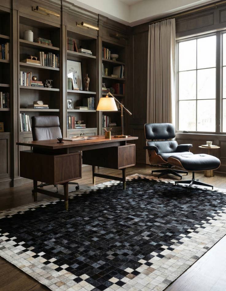 Detail image of  5' 2 x 7' 11 Cowhide - Patchwork Rug