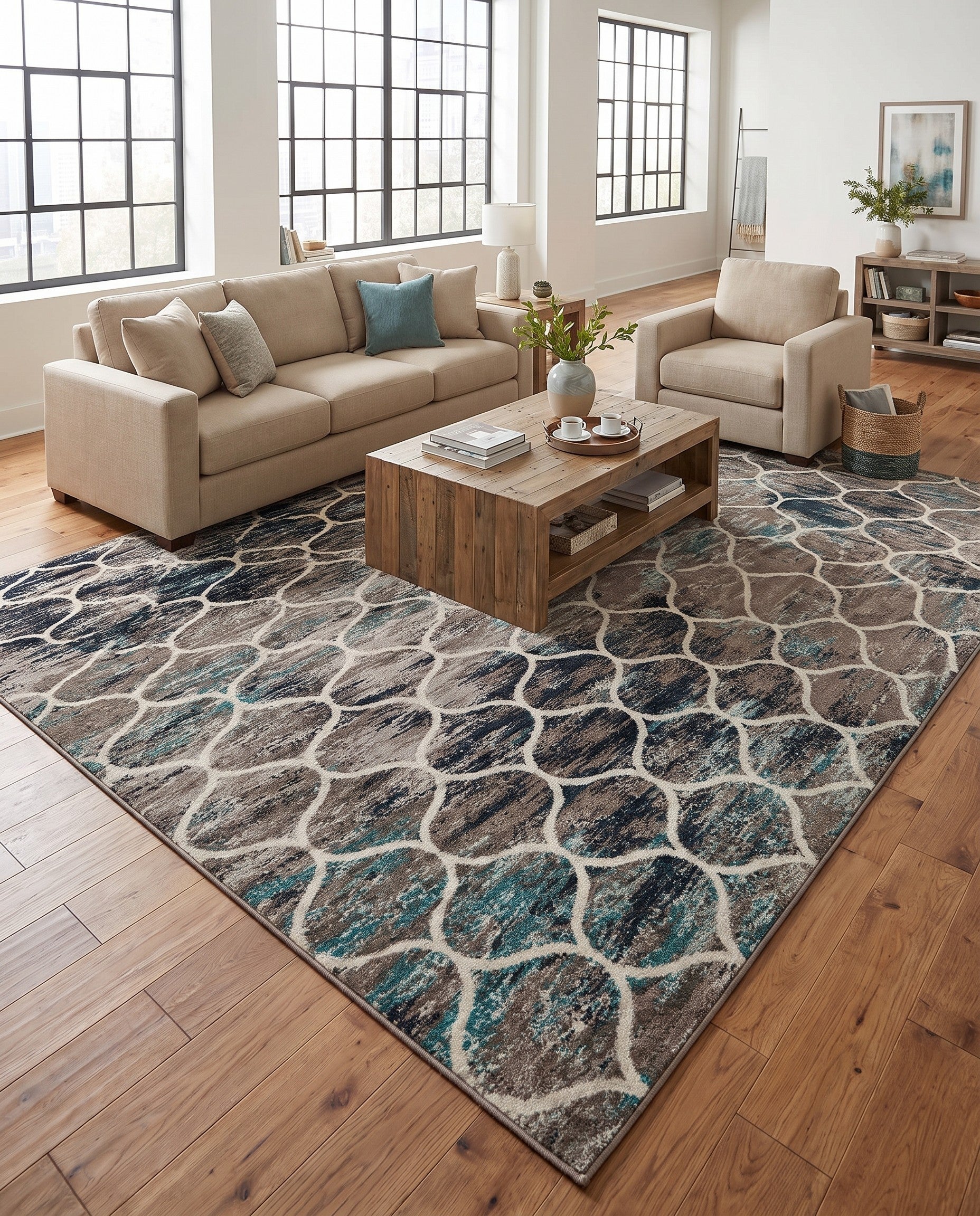 10' x 16' 5 Lattice Frieze Rug