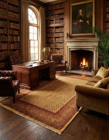 7' 1 x 11' 4 Hand Knotted Sarough Persian Wool Rug