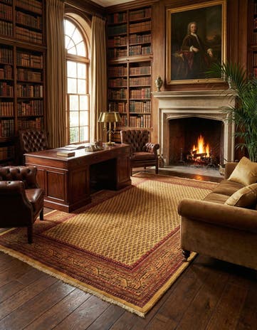 7' 1 x 11' 4 Hand Knotted Sarough Persian Wool Rug
