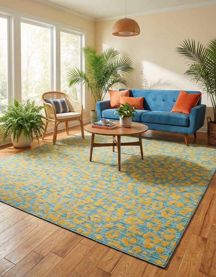 Detail image of 10' x 10'  Washable Safari Indoor / Outdoor Square Rug