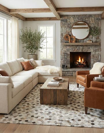 5' 8 x 7' 11 Cowhide Stocks Rug
