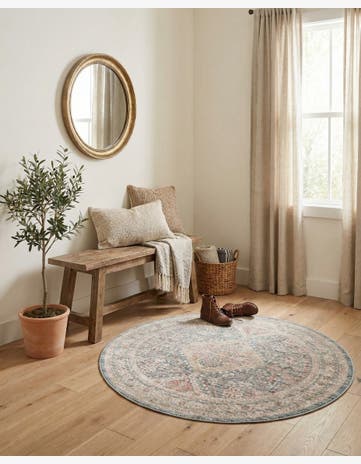 Blue Noble Round Rug