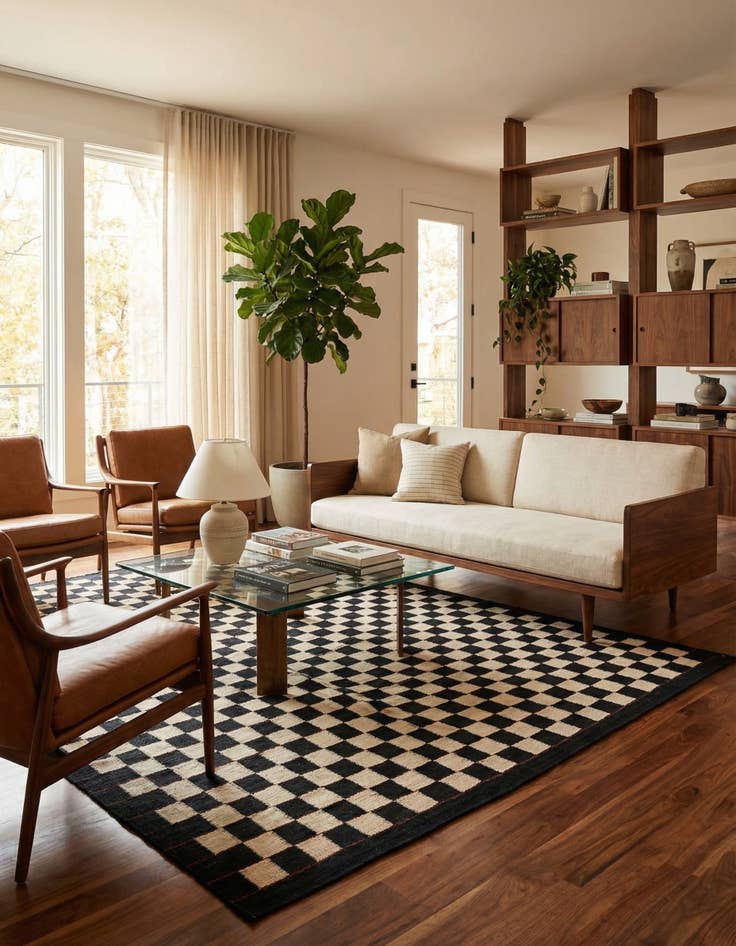 Detail image of 5' 8 x 7' 8  Hand Woven Kilim Modern Wool Rug