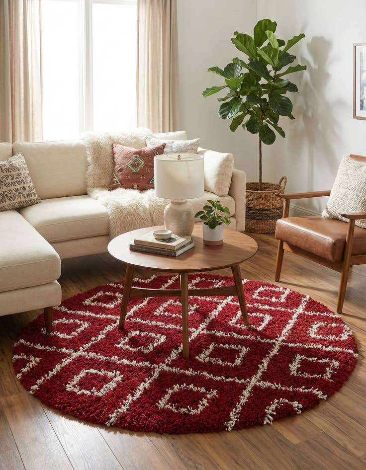 Detail image of 6' x 6' Trellis Shag Round Rug