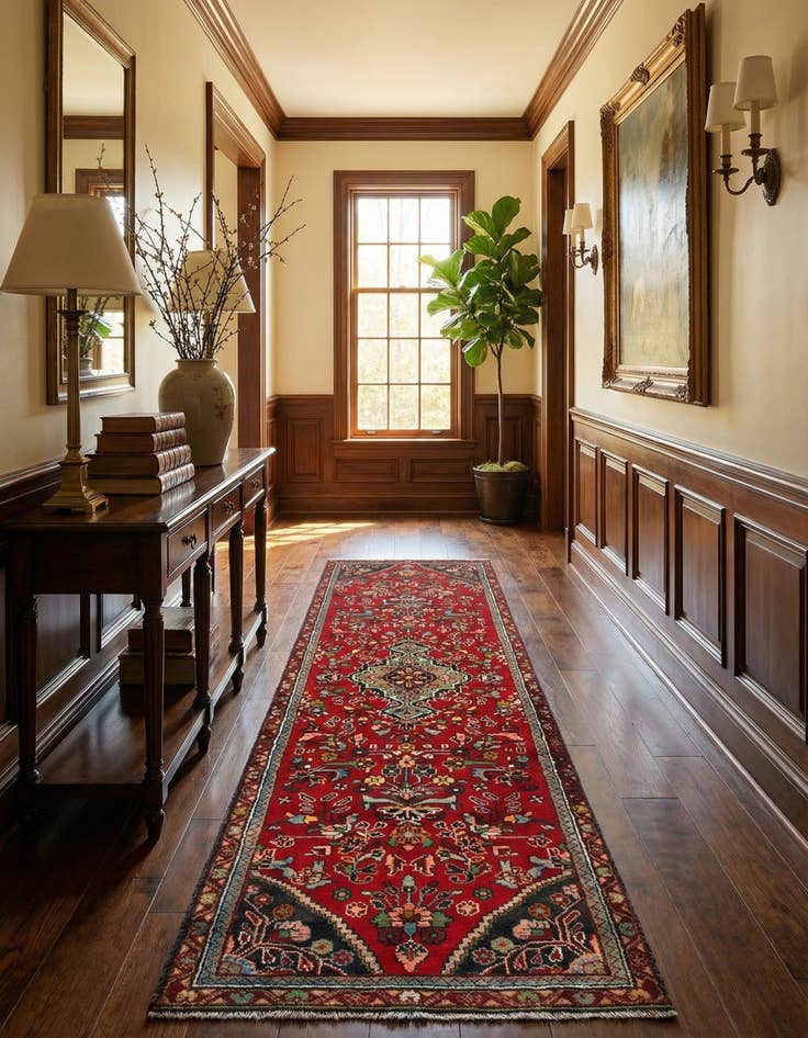 Detail image of 2' 6 x 9' 3 Hamedan Wool Runner Rug