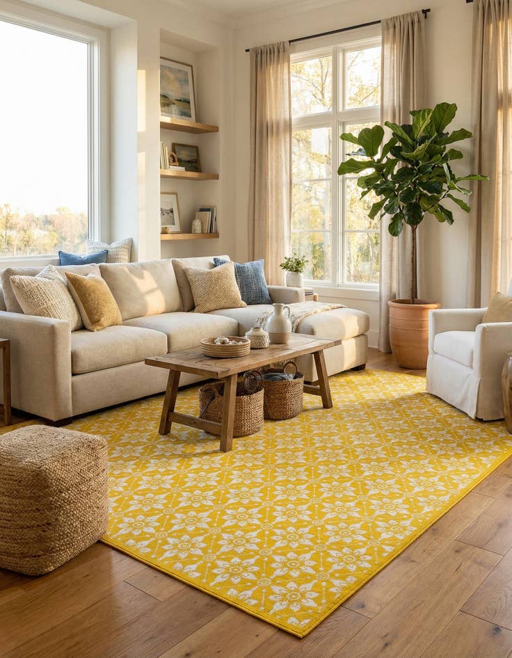 Detail image of  10' x 14'  Washable Lattice Indoor / Outdoor Rug