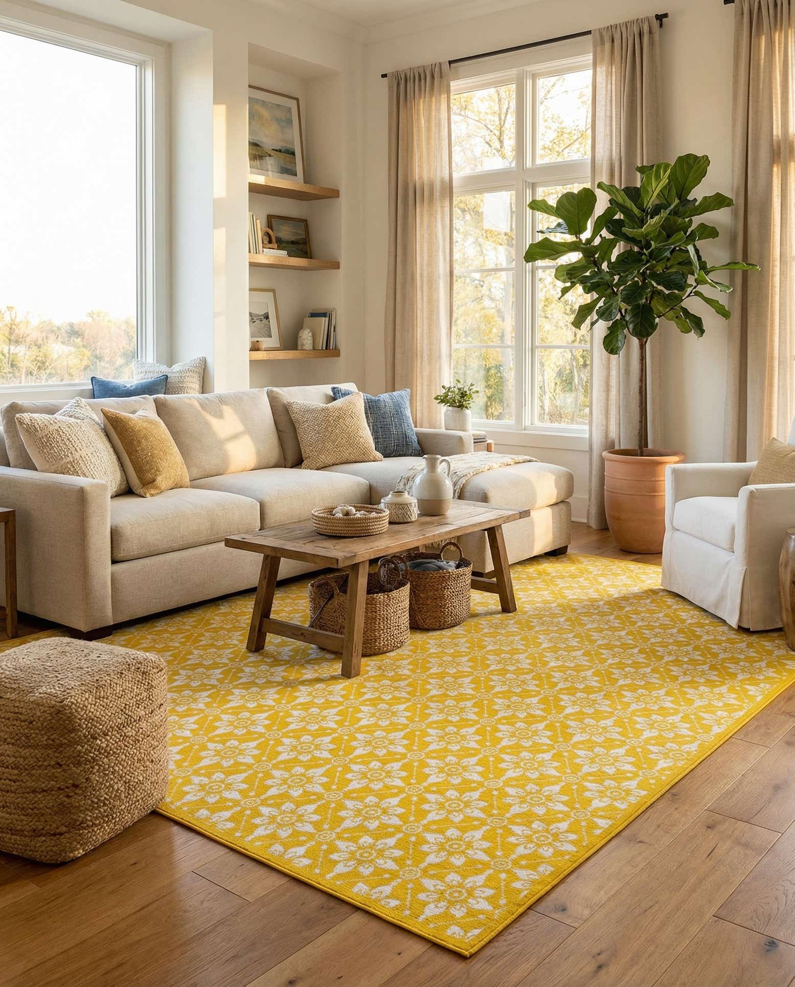 10' x 14' Easy-Clean Trellis Indoor / Outdoor Rug