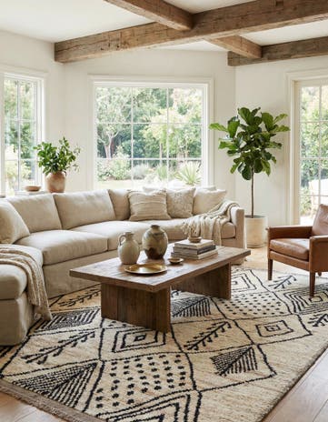 6' 1 x 8' 9 Hand Knotted Moroccan Wool Rug
