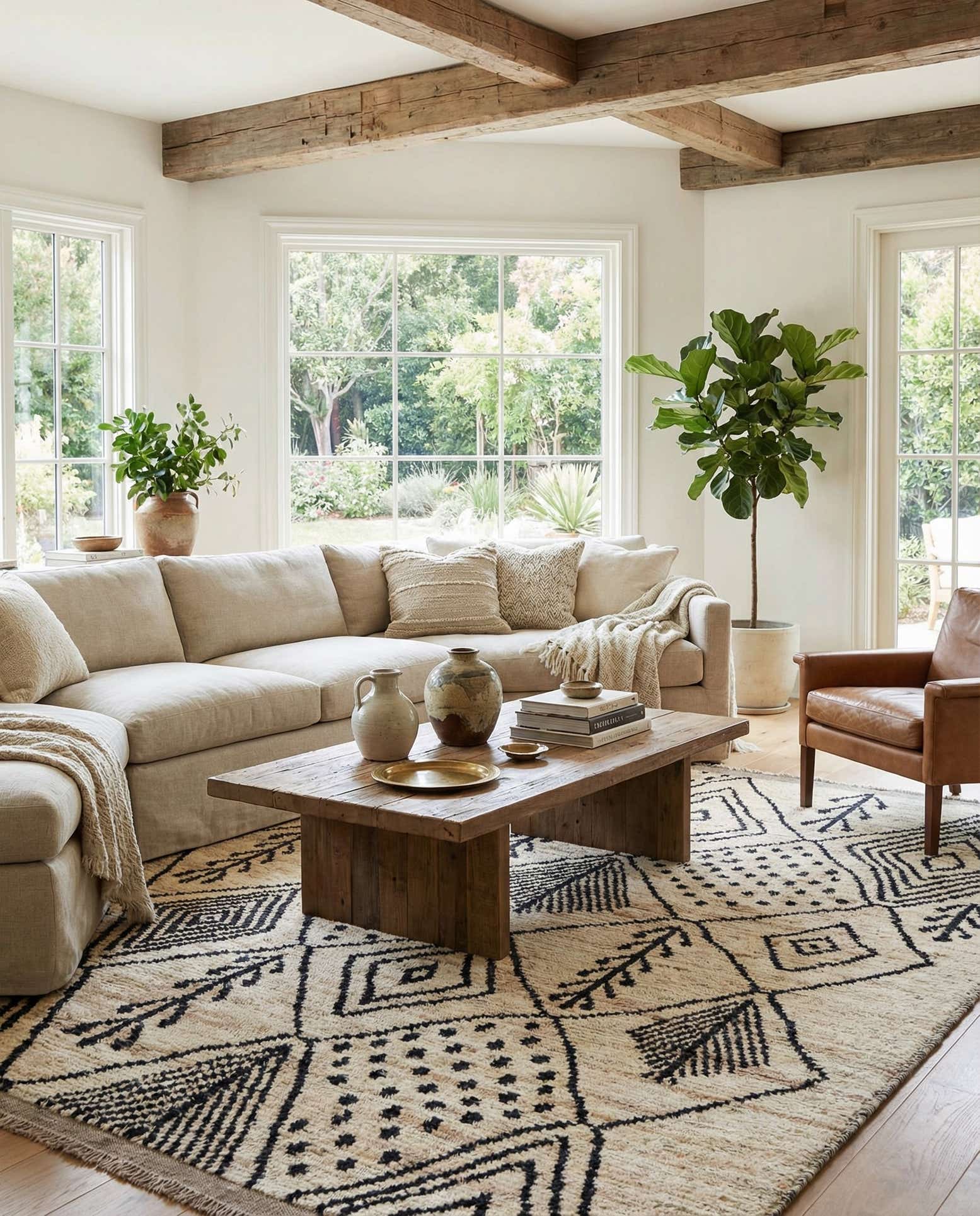 6' 1 x 8' 9 Hand Knotted Moroccan Wool Rug