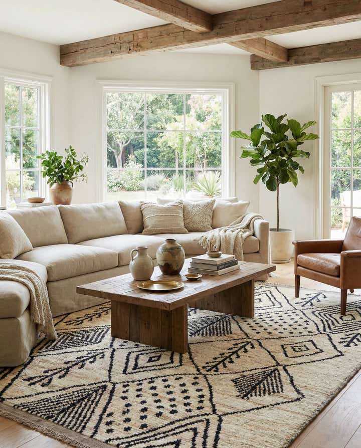 6' 1 x 8' 9 Hand Knotted Moroccan Wool Rug