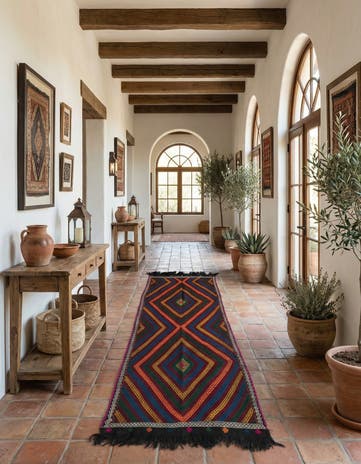 2' 10 x 8' 9 Hand Knotted Kilim Fars Persian Wool Runner Rug