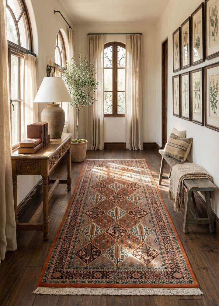 5' 4 x 11' 5 Hand Knotted Bakhtiar Wool Runner Rug