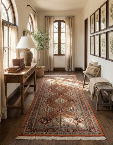 5' 4 x 11' 5 Hand Knotted Bakhtiar Wool Runner Rug