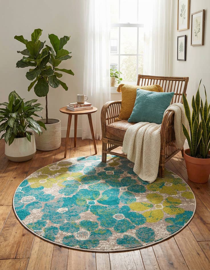 Detail image of  3' x 3' Azalea Round Rug