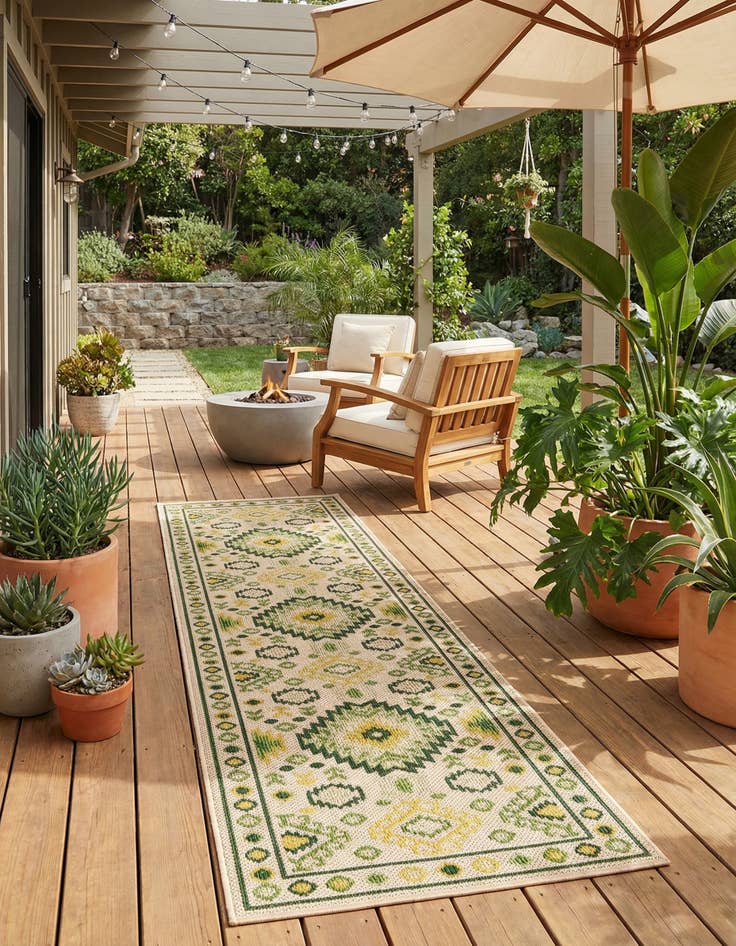 Detail image of 2' 7 x 10'  Washable Baja Indoor / Outdoor Runner Rug