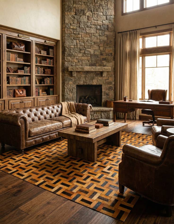 Detail image of 8' x 9' 9 Cowhide - Patchwork Rug